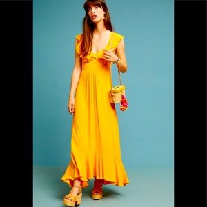 Anthropologie Belle ruffle maxi dress by Larke- gorgeous ! NWT